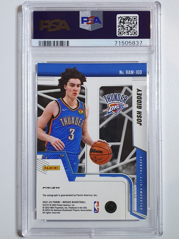 2021 Panini Mosaic Josh Giddey Rookie Autographs RC - PSA 9 (POP 3)