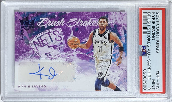 2021 Court Kings Kyrie Irving AUTO SAPPHIRE /25 Signature - PSA 9 (POP 1)