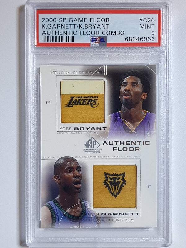 2000 SP Game Floor Kobe Bryant Kevin Garnett Authentic Floors - PSA 9 (POP 9)