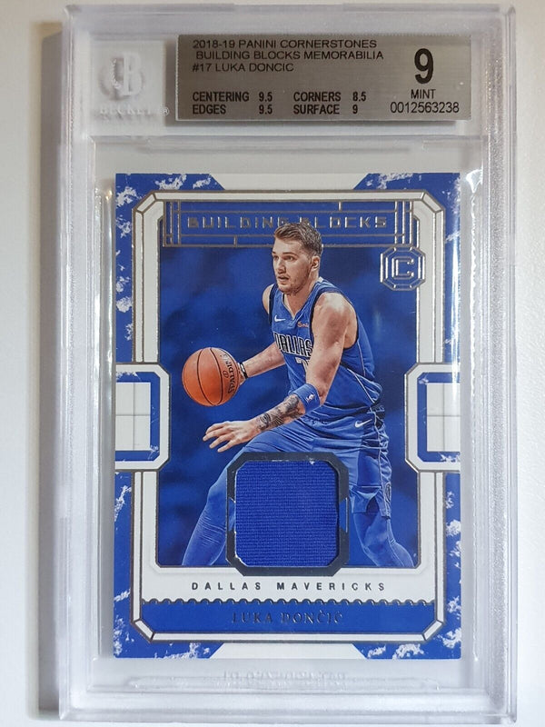 2018 Cornerstones Luka Doncic Rookie #PATCH Game Worn Jersey - BGS 9 (POP 8)