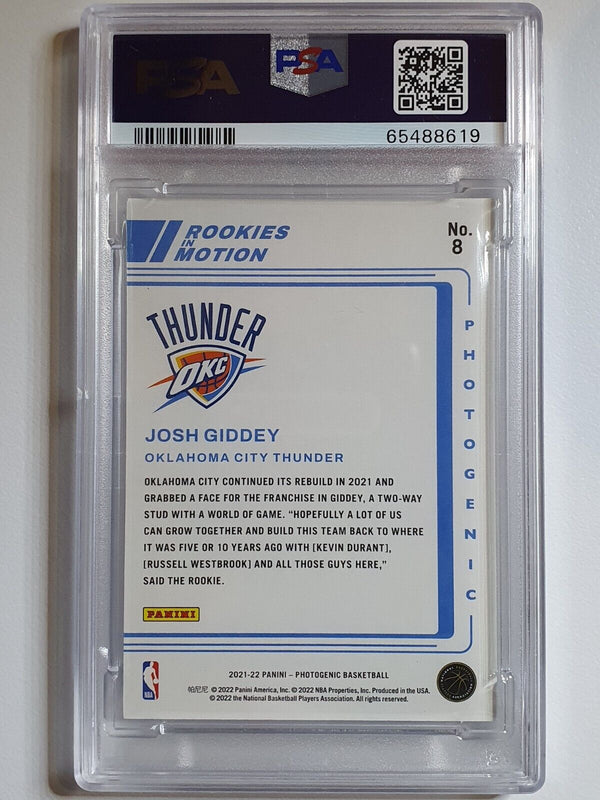 2021 Photogenic Josh Giddey RC #8 Rookie In Motion - PSA 9 (POP  2)