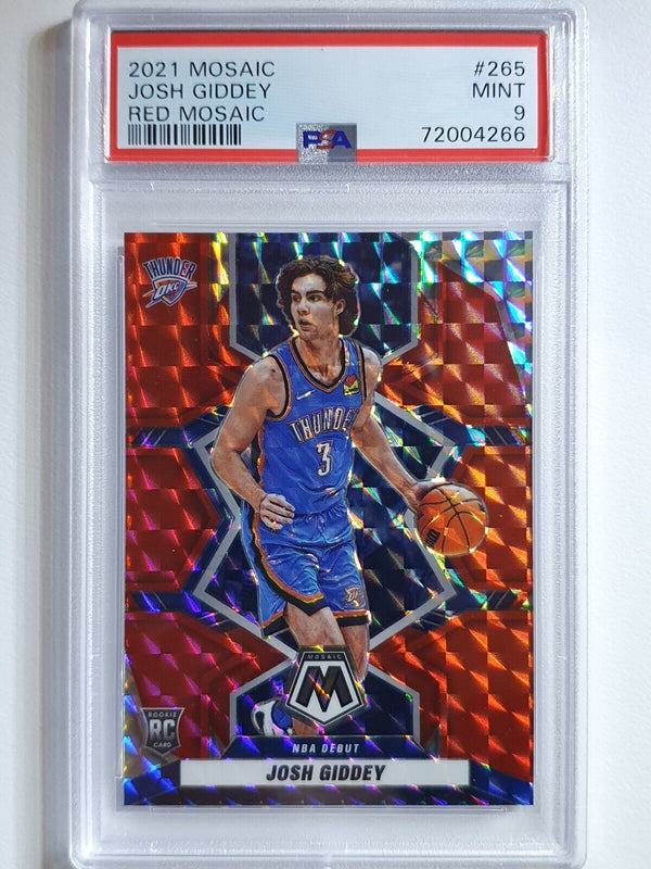 2021 Mosaic Josh Giddey Rookie #210 RED MOSAIC Holo RC - PSA 9 (POP 3)