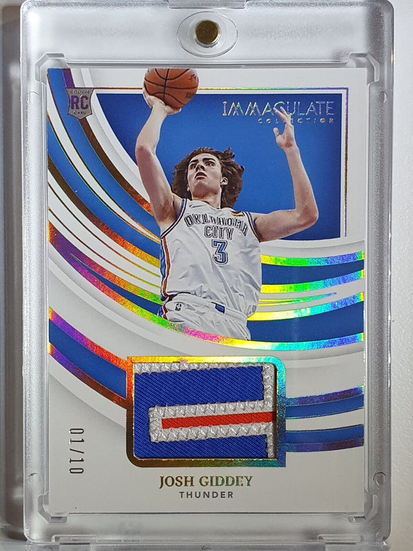 2021 Immaculate Josh Giddey Rookie #PATCH GOLD /10 RC Letter 3 Color Jersey