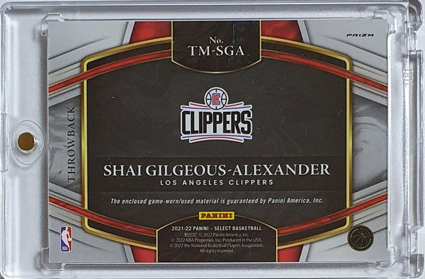 2021 Select Shai Gilgeous-Alexander #PATCH SILVER Game Worn Jersey - Rare
