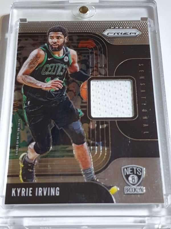2019 Panini Prizm Kyrie Irving #PATCH Game Worn White Jersey - Rare