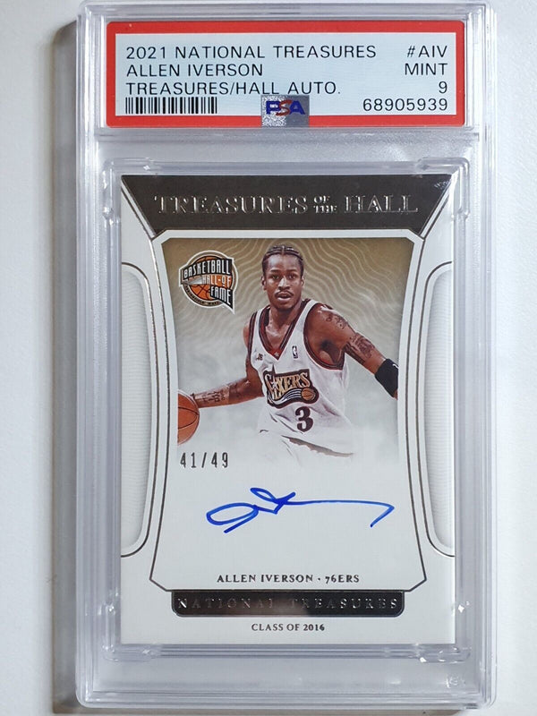 2021 Panini National Treasures Allen Iverson AUTO /49 - PSA 9 (POP 1)