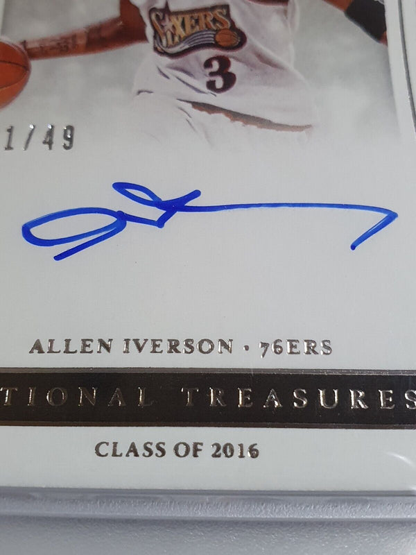 2021 Panini National Treasures Allen Iverson AUTO /49 - PSA 9 (POP 1)