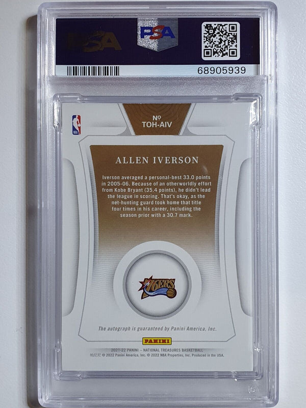 2021 Panini National Treasures Allen Iverson AUTO /49 - PSA 9 (POP 1)