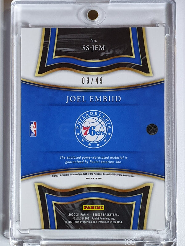 2020 Panini Select Joel Embiid #Patch COPPER /49 Game Worn Jersey  - Rare