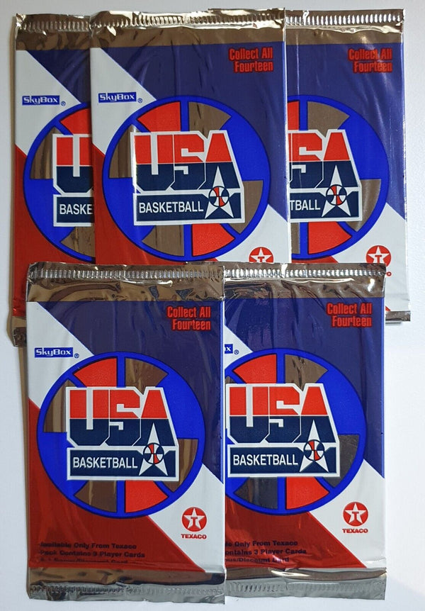 1996 Skybox Team USA Basketball Factory Sealed Lot of 5 Packs - Dream Team II