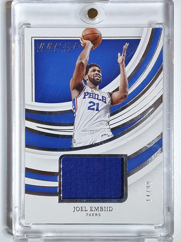 2021 Panini Immaculate Joel Embiid #PATCH /99 Game Worn Jersey - Rare