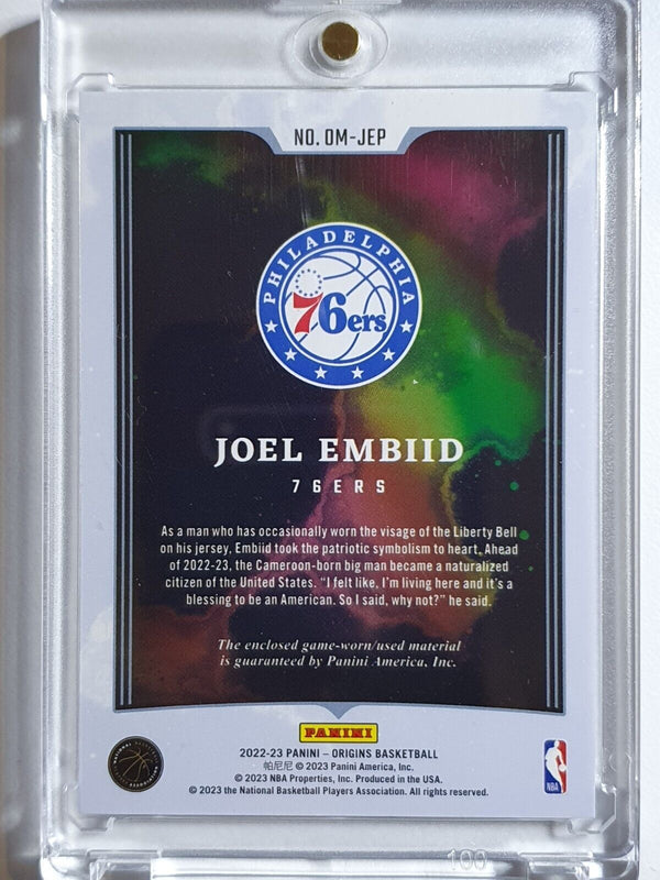 2022 Panini Origins Joel Embiid #PATCH Game Worn Jersey - Ready to Grade