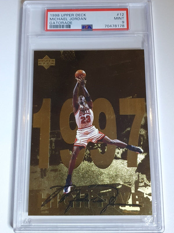 1998 Upper Deck Michael Jordan Gatorade #12 Jumbo GOLD Foil - PSA 9 (Low POP)