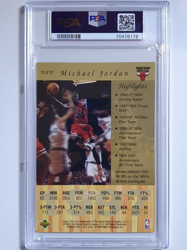 1998 Upper Deck Michael Jordan Gatorade #12 Jumbo GOLD Foil - PSA 9 (Low POP)