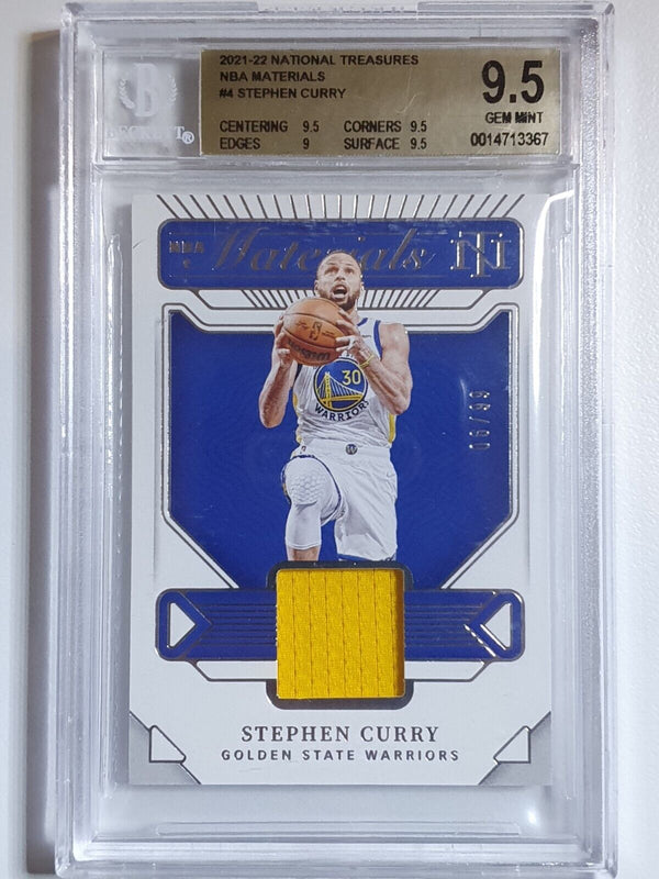 2021 National Treasures Stephen Curry #PATCH /99 Game Worn Jersey - BGS 9.5