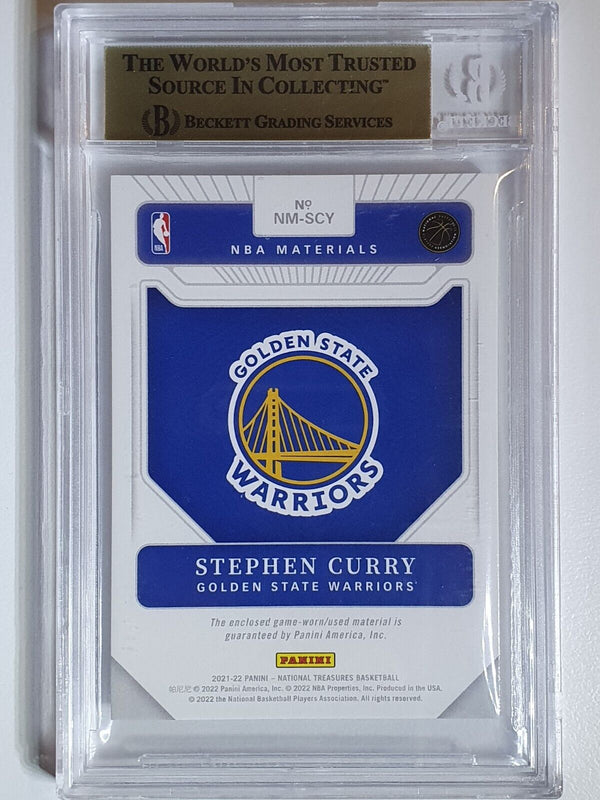 2021 National Treasures Stephen Curry #PATCH /99 Game Worn Jersey - BGS 9.5