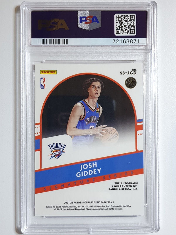 2021 Donruss Optic Josh Giddey Rookie AUTO Signature RC - PSA 9 (POP 2)