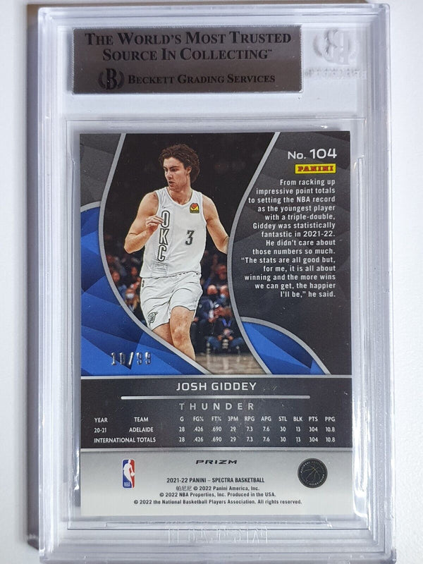 2021 Spectra Josh Giddey Rookie #104 CELESTIAL /99 Holo- BGS 9 (POP 1)