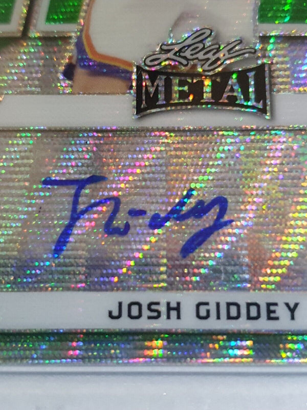 2021 Leaf Metal Josh Giddey AUTO Rookie GREEN WAVE /7 Holo RC - Rare