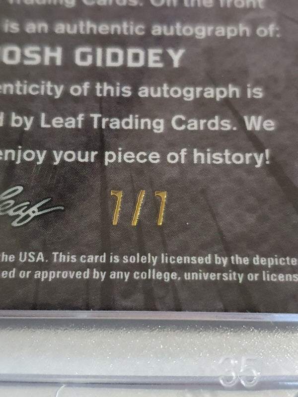 2021 Leaf Metal Josh Giddey AUTO Rookie GREEN WAVE /7 Holo RC - Rare