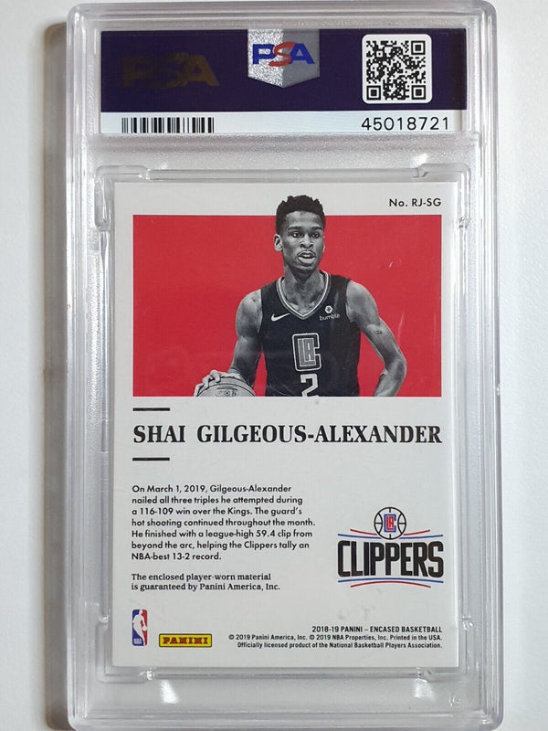 2018 Encased Shai Gilgeous-Alexander Rookie #PATCH GOLD /25 PRIME Jersey - PSA 9