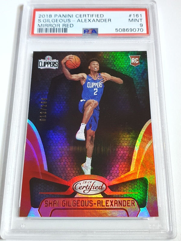 2018 Certified Shai Gilgeous-Alexander Rookie MIRROR RED /299 Holo RC - PSA 9
