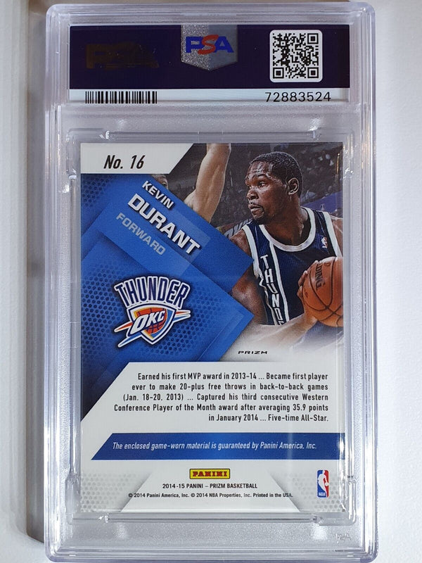 2014 Prizm Kevin Durant #PATCH BLUE MOJO Game Worn Jersey - PSA 9 (POP 3)