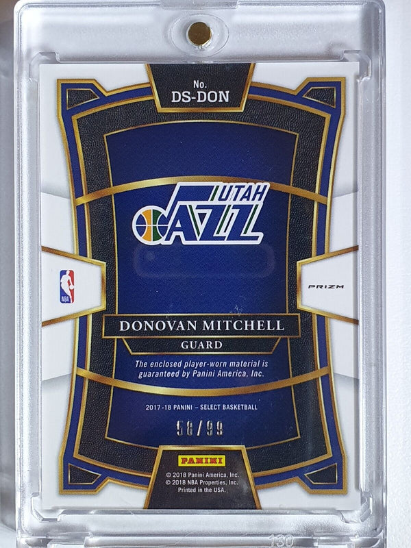 2017 Panini Select Donovan Mitchell Rookie #PATCH PURPLE /99 Game Worn RC Jersey