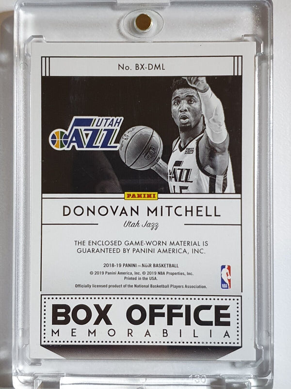 2018 Panini Noir Donovan Mitchell #PATCH /99 Game Worn Jersey - Rare