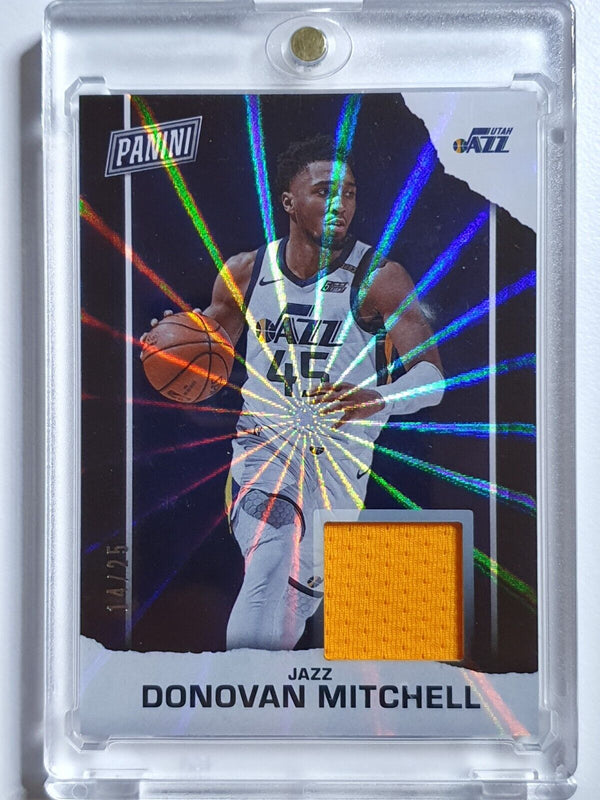 2021 Panini Donovan Mitchell #PATCH INFINITE LASER /25 Game Worn Jersey - Rare