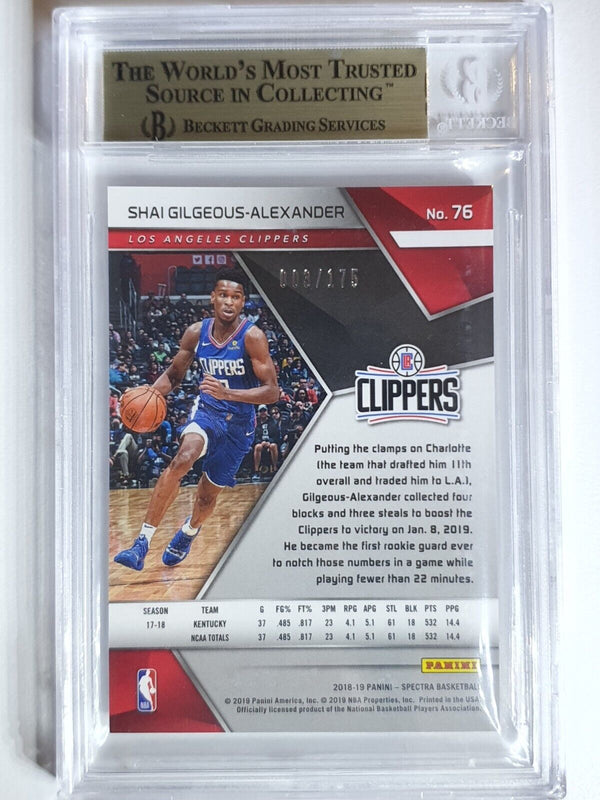 2018 Spectra Shai Gilgeous-Alexander Rookie #65 /175 RC- BGS 9.5 (POP 4)