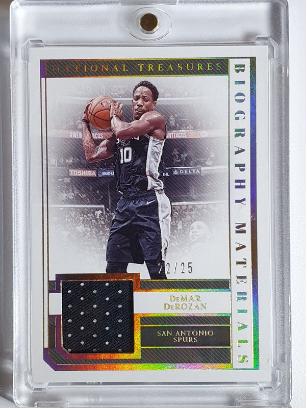 2019 National Treasures DeMar DeRozan PRIME #PATCH /25 Game Worn Jersey - Rare