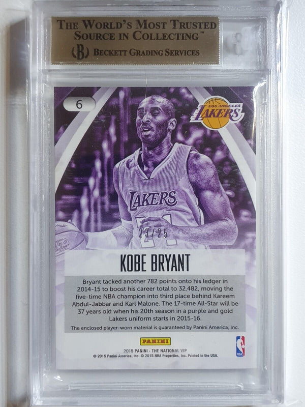 2017 Panini Kobe Bryant #PATCH BLUE /25 Game Worn Jersey - BGS 9.5 (POP 1)