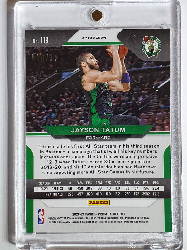 2020 Panini Prizm Jayson Tatum #119 BLUE CRACKED ICE /125 Prizm - Ready to Grade