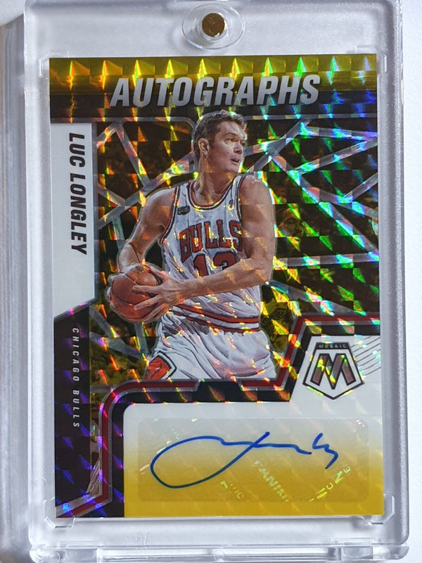2021 Mosaic Luc Longley AUTO BLACK GOLD /8 Holo Autographs - Very Rare