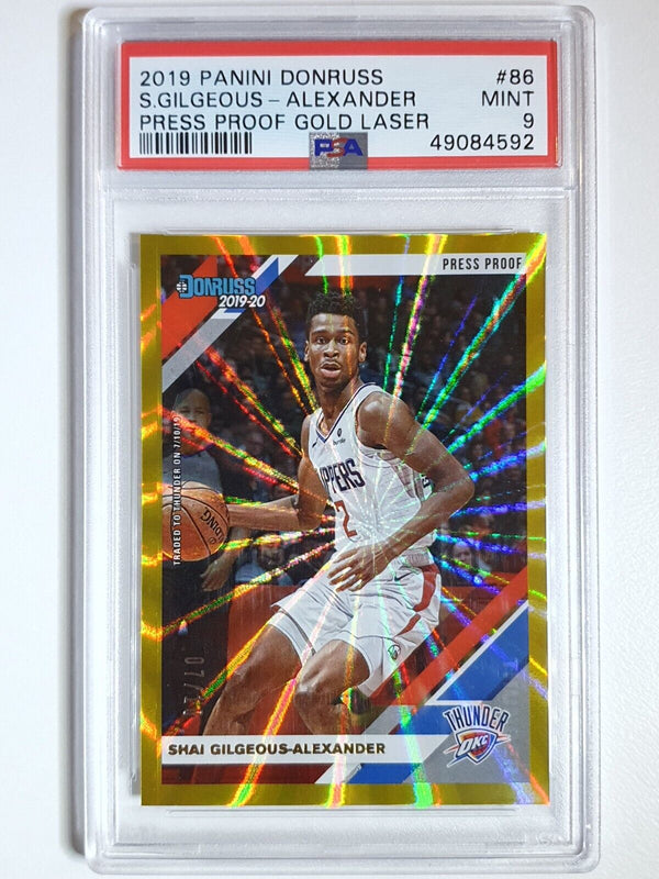 2019 Donruss Shai Gilgeous-Alexander PRESS PROOF GOLD LASER /10 - PSA 9 (POP 1)