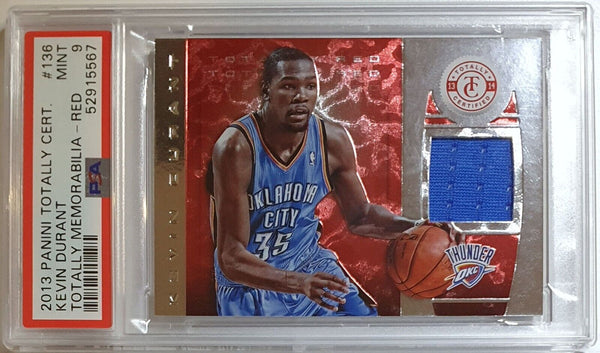 2013 Totally Certified Kevin Durant #PATCH RED /149 Worn Jersey - PSA 9 (POP 1)