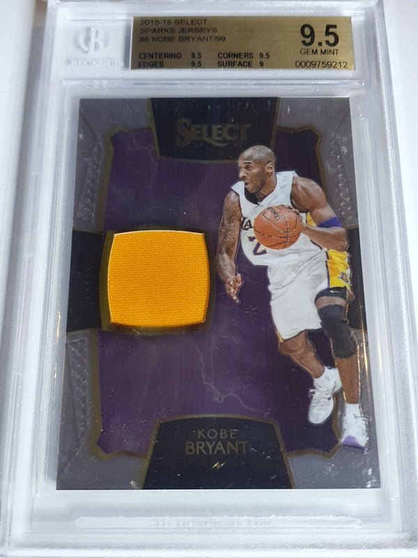 2015 Select Kobe Bryant #PATCH /99 Game Worn Jersey  - BGS 9.5 (POP 3)