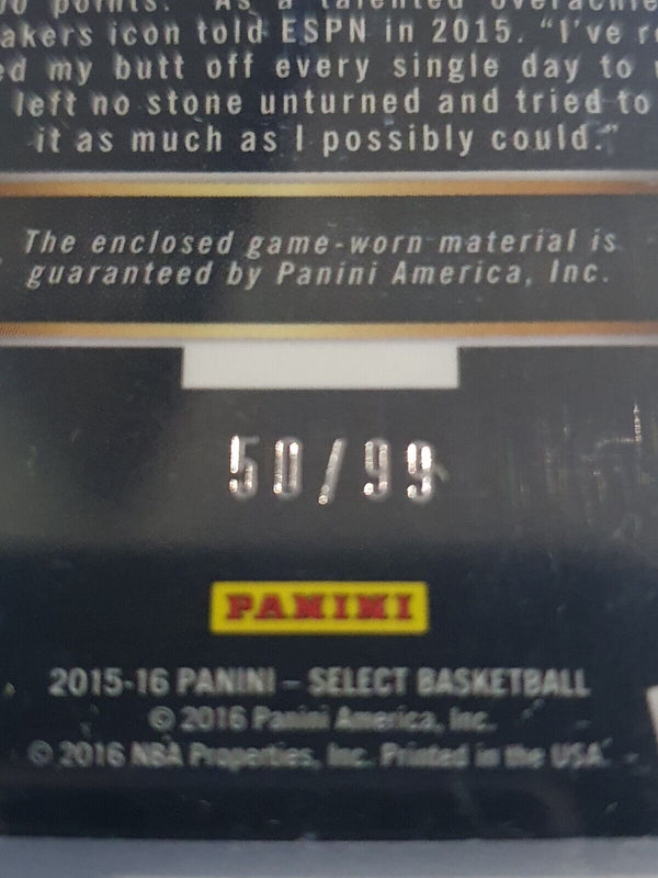 2015 Select Kobe Bryant #PATCH /99 Game Worn Jersey  - BGS 9.5 (POP 3)