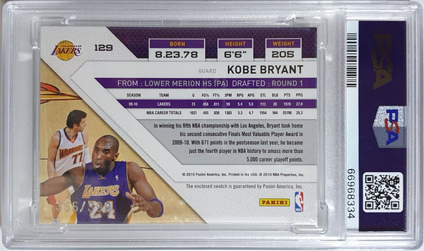 2010 Threads Kobe Bryant #PATCH /399 Game Worn Jersey - PSA 9 (POP 1)