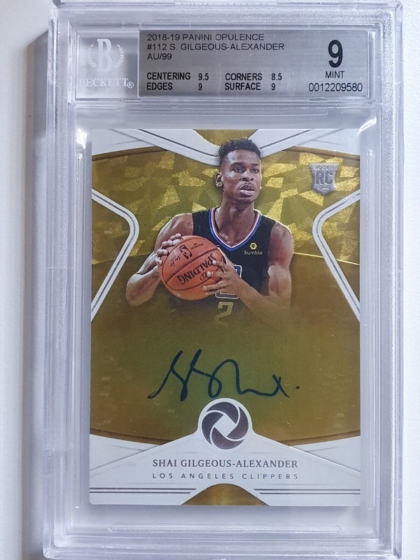 2018 Opulence Shai Gilgeous-Alexander Rookie AUTO /99 Autographs - BGS 9 (POP 4)