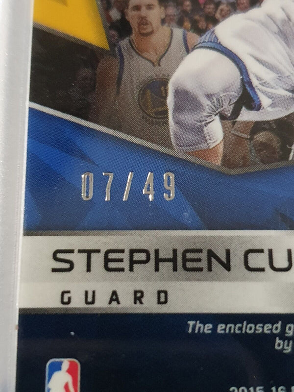 2015 Panini Spectra Stephen Curry #PATCH BLUE HOLO /49 Game Worn Jersey - Rare