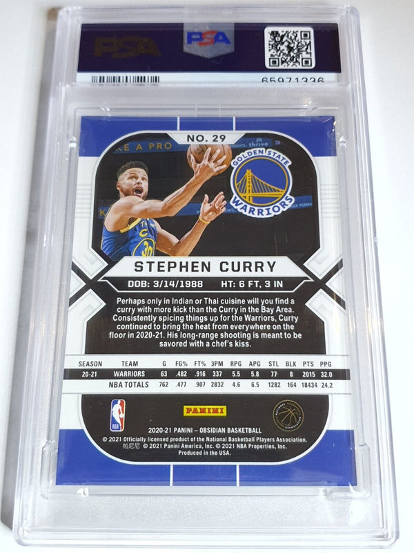 2020 Obsidian Stephen Curry #29 ELECTRIC ETCH Holo - PSA 9 (POP 2)