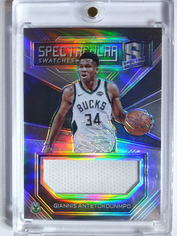 2017 Spectra Giannis Antetokounmpo #PATCH SILVER Prizm /99 Game Worn Jersey