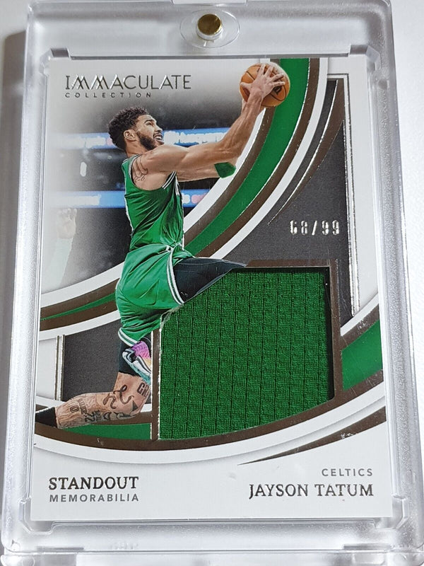 2021 Panini Immaculate Jayson Tatum #PATCH /99 Game Worn Jumbo Jersey - Rare