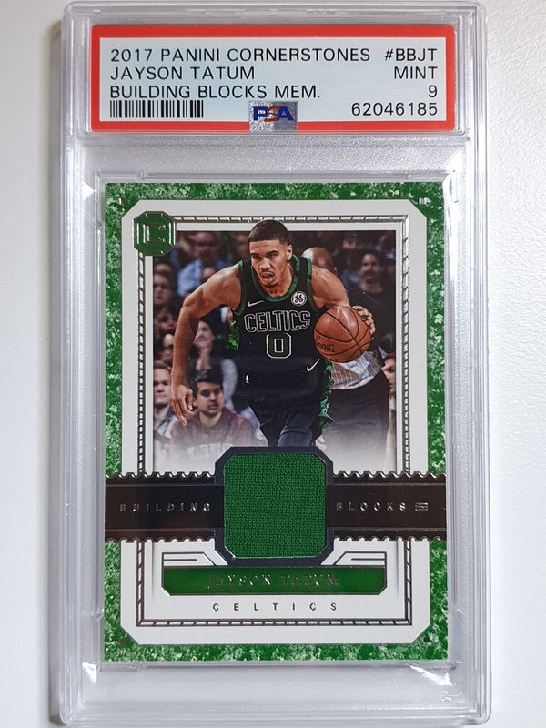 2017 Cornerstones Jayson Tatum Rookie #PATCH Game Worn Jersey - PSA 9 (POP 2)