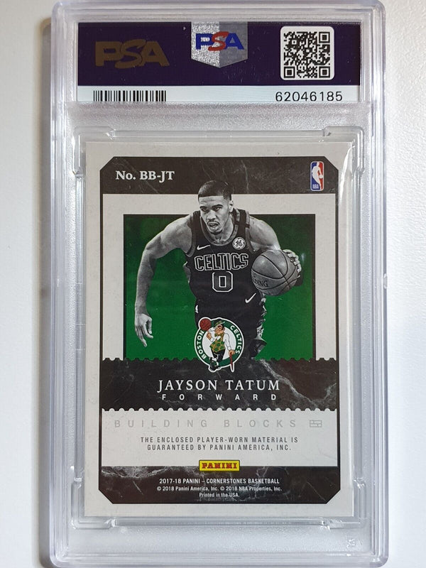 2017 Cornerstones Jayson Tatum Rookie #PATCH Game Worn Jersey - PSA 9 (POP 2)