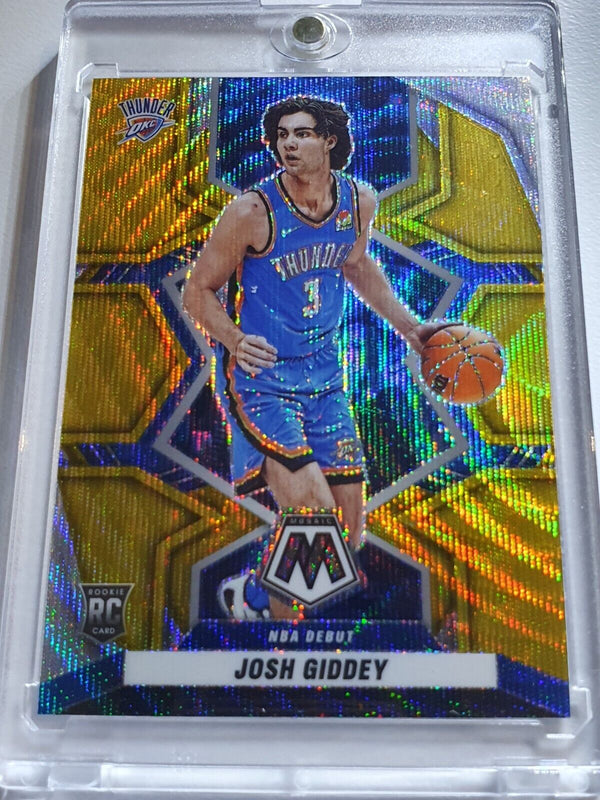 2021 Panini Mosaic Josh Giddey Rookie #265 GOLD WAVE HOLO RC - Ready to Grade