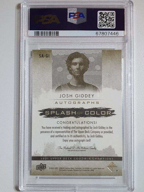 2021 Upper Deck Josh Giddey Rookie AUTO Goodwin Champions Autograph - PSA 9