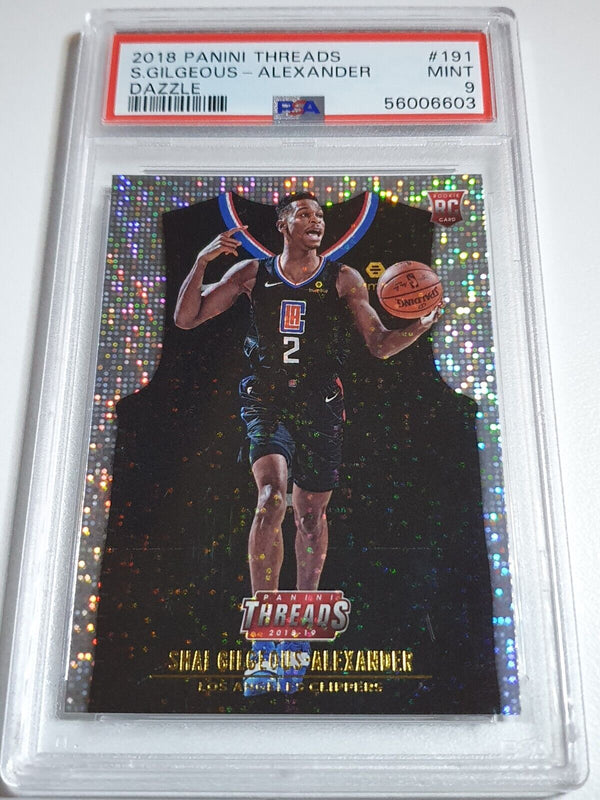 2018 Panini Threads Shai Gilgeous-Alexander #191 DAZZLE Prizm - PSA 9 (Low POP)